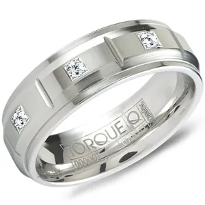 Crown Ring White Cobalt CZ Wedding Band
