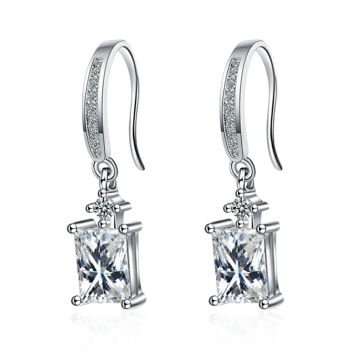 Crystal & Cubic Zirconia Emerald-Cut Hook Drop Earrings