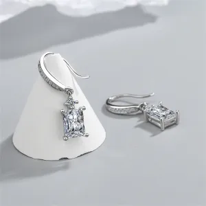 Crystal & Cubic Zirconia Emerald-Cut Hook Drop Earrings