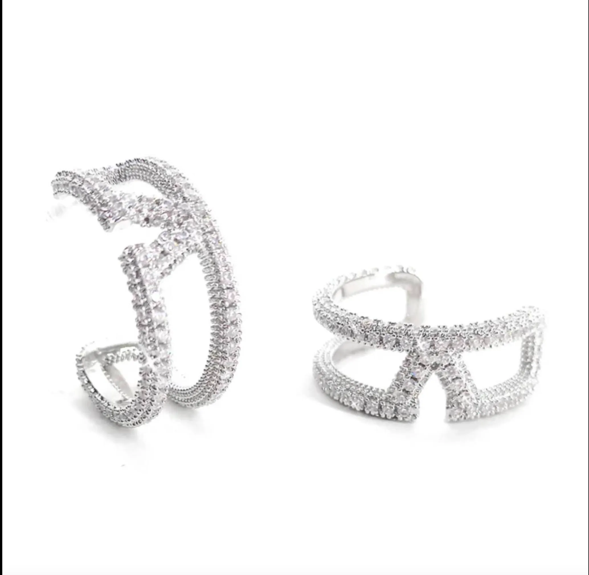 Crystal Encrusted Open Hoop earrings 2 colours
