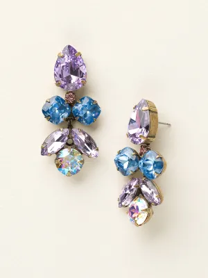 Crystal Lotus Flower Dangle Earrings - ECR1AGSPR