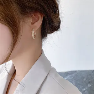 Cubic Zirconia & 18K Gold-Plated Hoop Earrings
