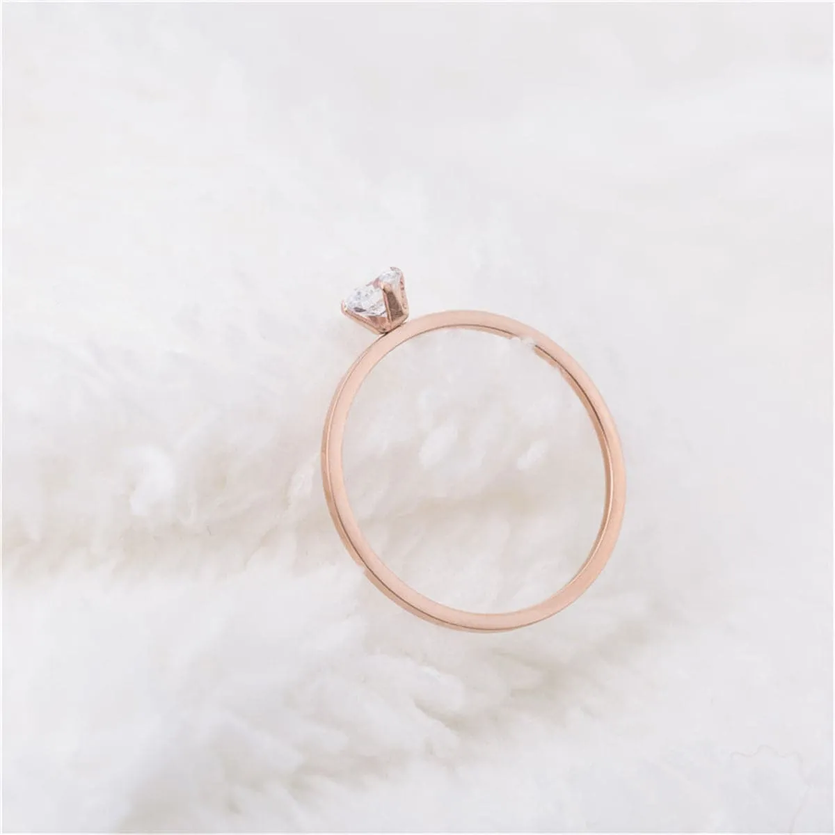 Cubic Zirconia & 18K Rose Gold-Plated Cocktail Ring