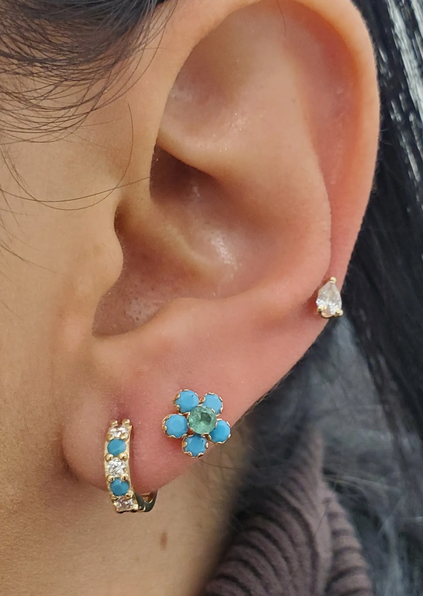 Cubic Zirconia Pear Shape Baby Earrings