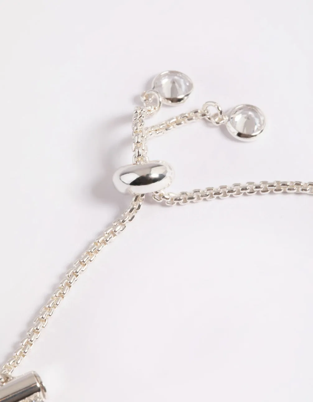 Cubic Zirconia Triple Row Cupchain Toggle Tennis Bracelet
