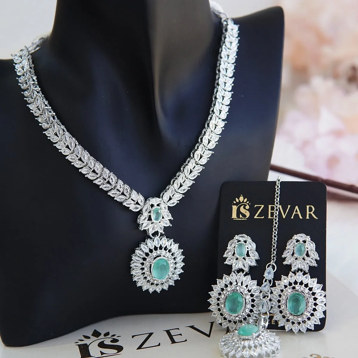 Cubics Partywear Necklace Set