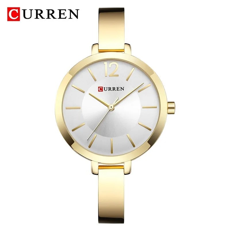 CURREN Fashion Gold Watches Women Watch Brand Luxury Ultra Thin Quartz Female WristWatch Woman Romantic Clock Relogio Feminino