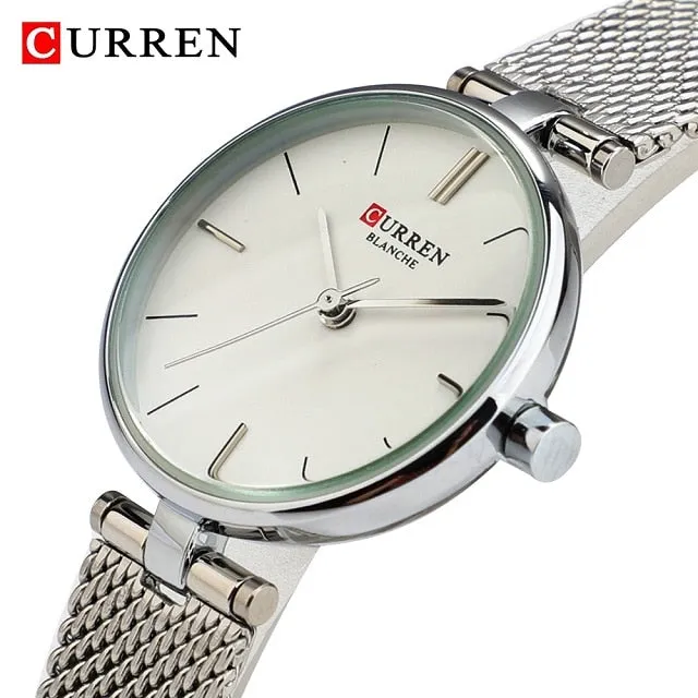 CURREN Watches Women Fashion 2022 Luxury Brand Quartz Watch Ladies Mesh Stainless Steel Clock Female Wristwatch Relogio Feminino