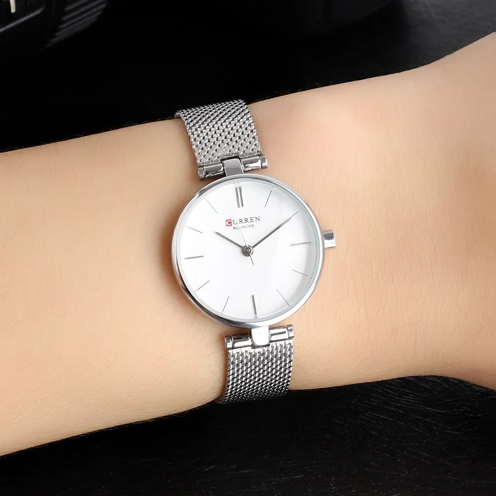 CURREN Watches Women Fashion 2022 Luxury Brand Quartz Watch Ladies Mesh Stainless Steel Clock Female Wristwatch Relogio Feminino