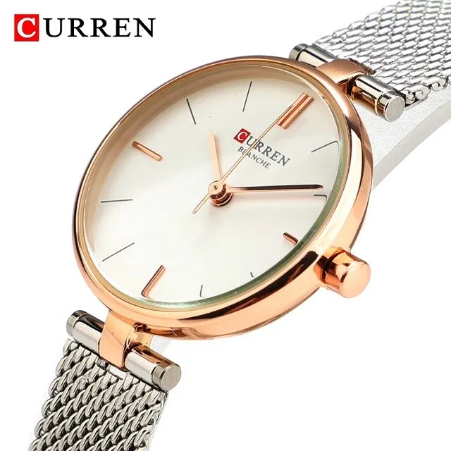 CURREN Watches Women Fashion 2022 Luxury Brand Quartz Watch Ladies Mesh Stainless Steel Clock Female Wristwatch Relogio Feminino