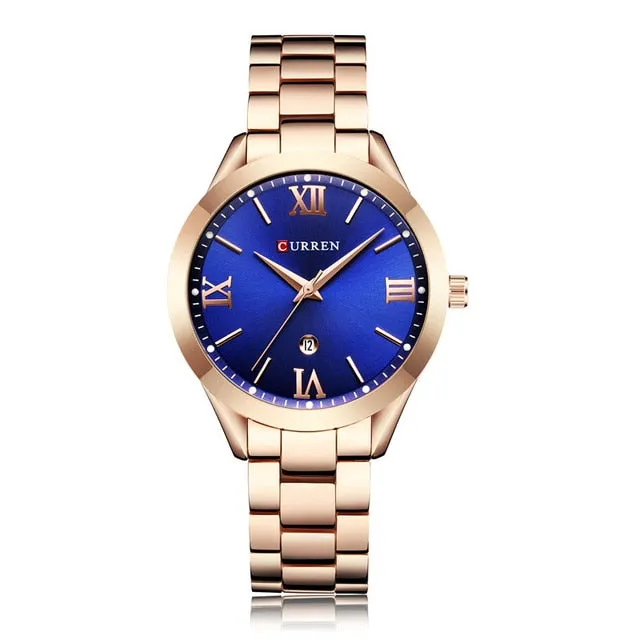 CURREN Women Watches Top Brand Luxury Gold Ladies Watch Stainless Steel Band Classic Bracelet Female Clock Relogio Feminino 9007