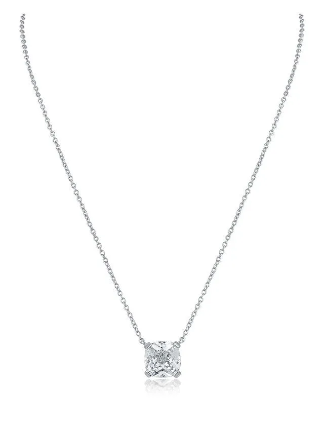 Cushion CZ Pendant Necklace