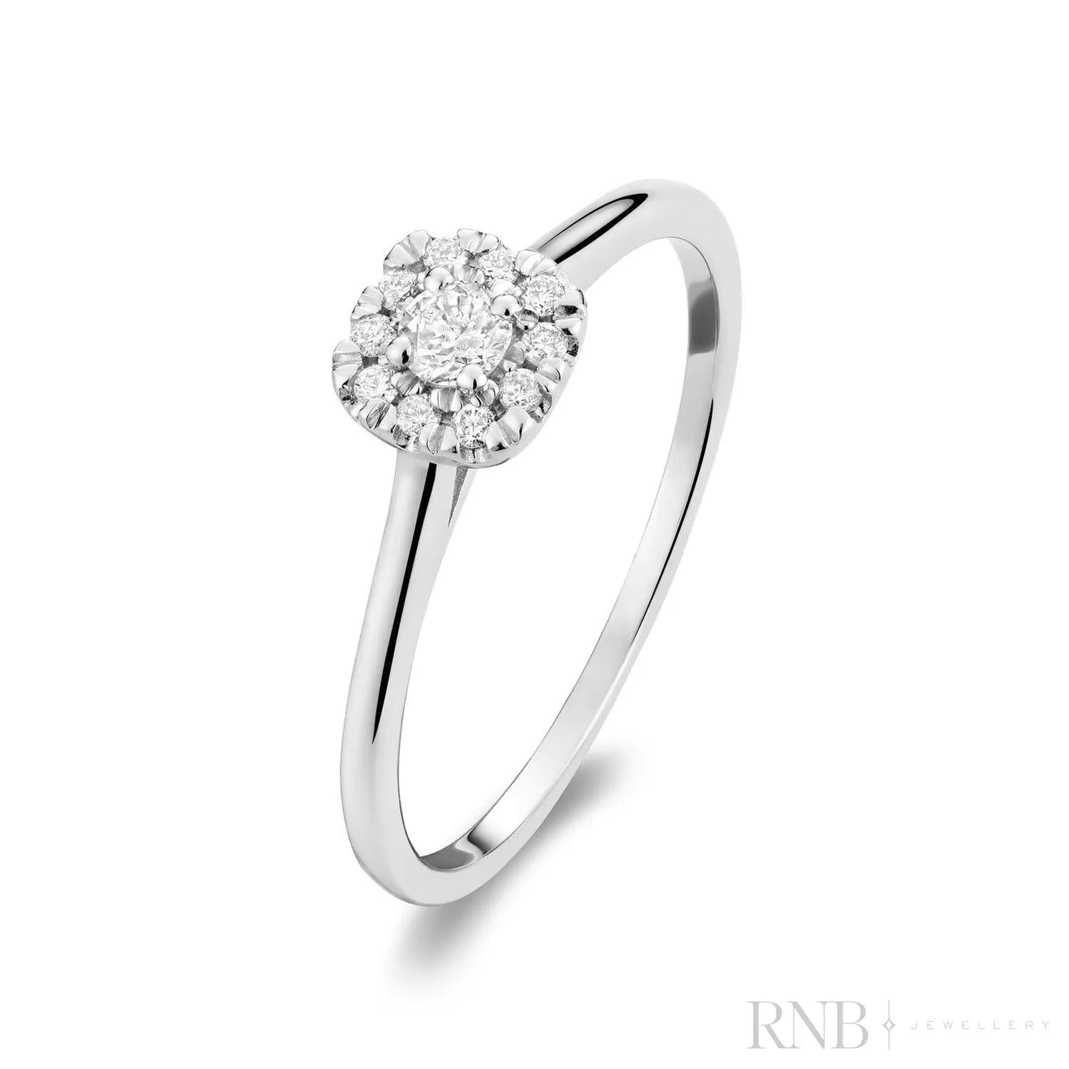 Cushion Diamond Halo Engagement Ring