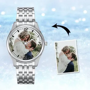 Custom Photo Wristwatch Arabic Numerals Scale Couple Watch Personalized Quartz Watch for Men & Women