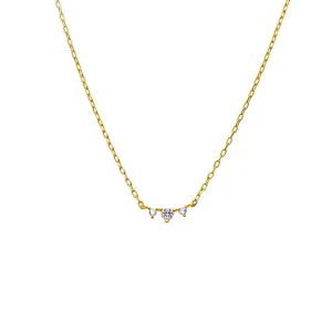 CZ Dainty Curved Bar Necklace