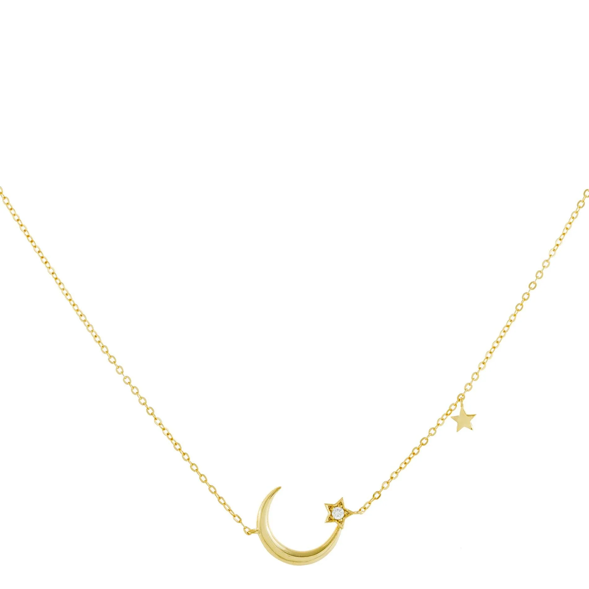 CZ Star X Moon Necklace
