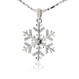 Dainty Diamond Snowflake Pendant