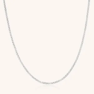 Daisy Popcorn Chain Necklace, Silver