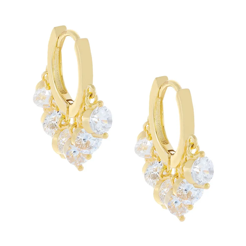 Dangling CZ Huggie Earring