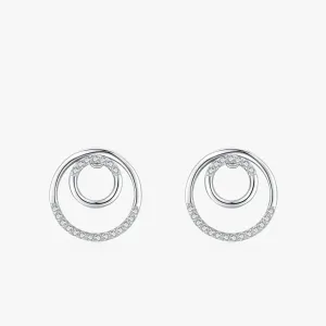 Dazzling CZ Circle Earrings in Sterling Silver