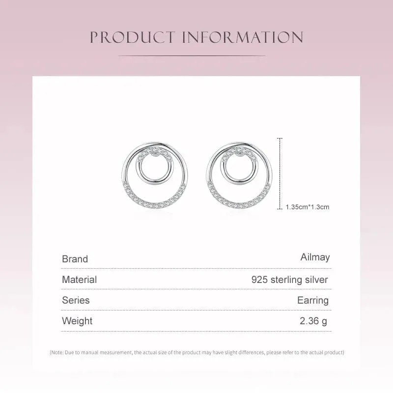 Dazzling CZ Circle Earrings in Sterling Silver