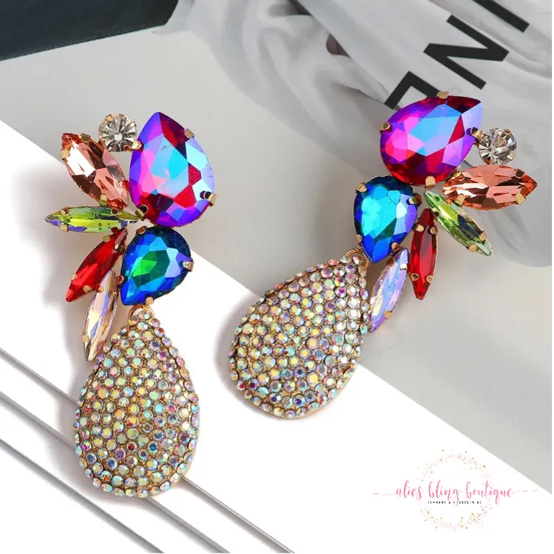 Dazzling Daydreams -  Dark Multi Earrings - WOW WED