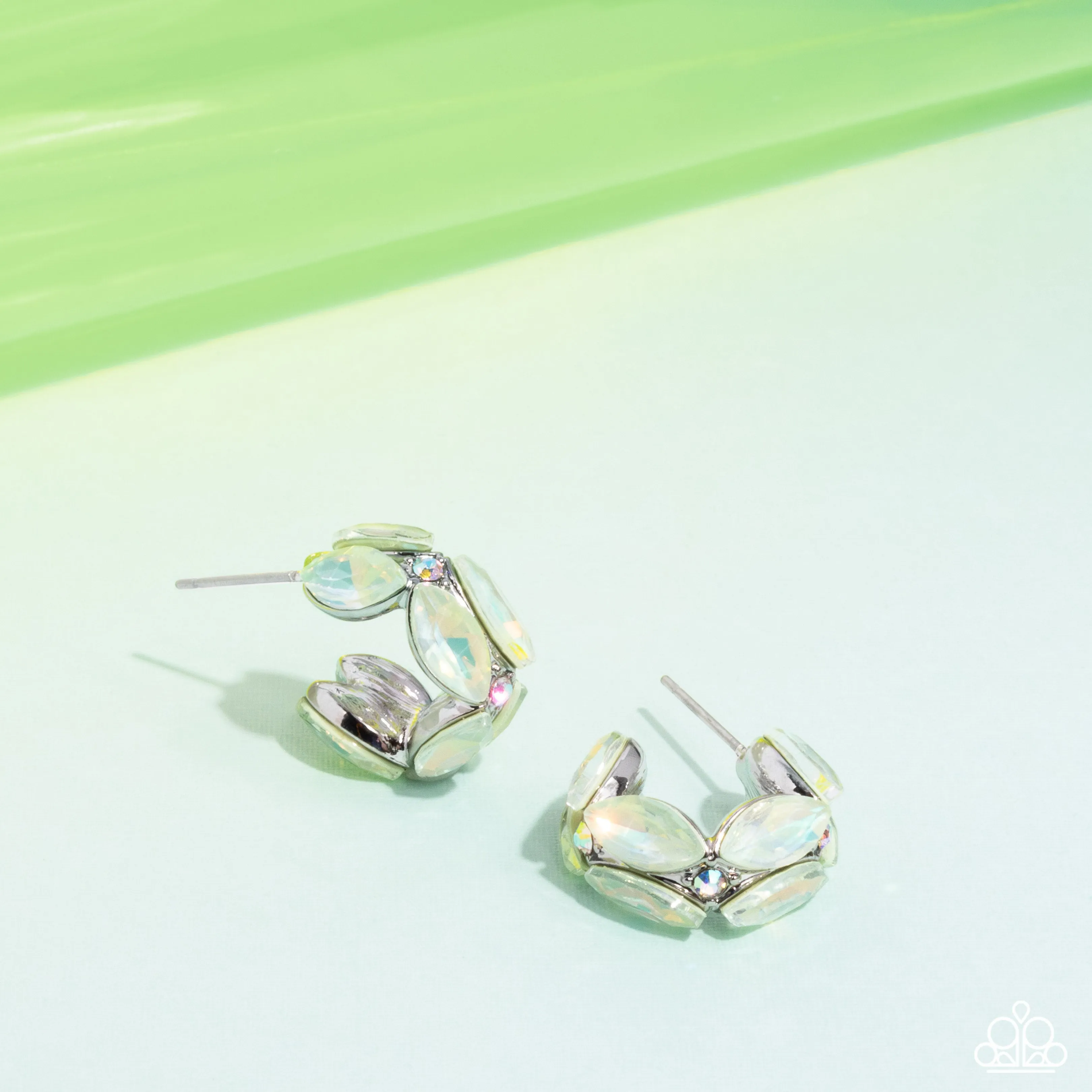 Dazzling Destiny - Green Hoop Earring