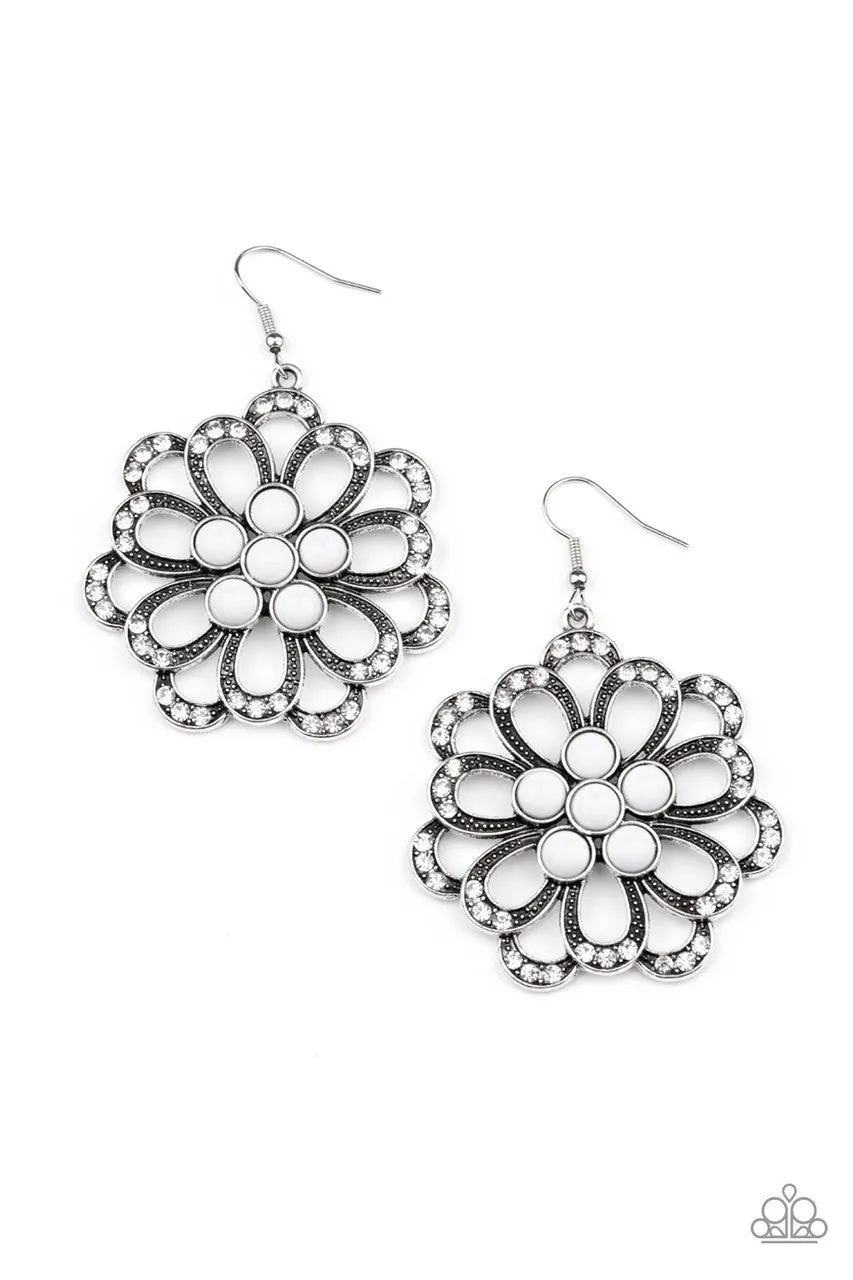Dazzling Dewdrops White Paparazzi Earrings