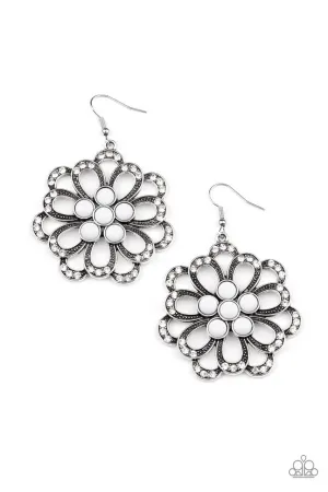 Dazzling Dewdrops White Paparazzi Earrings