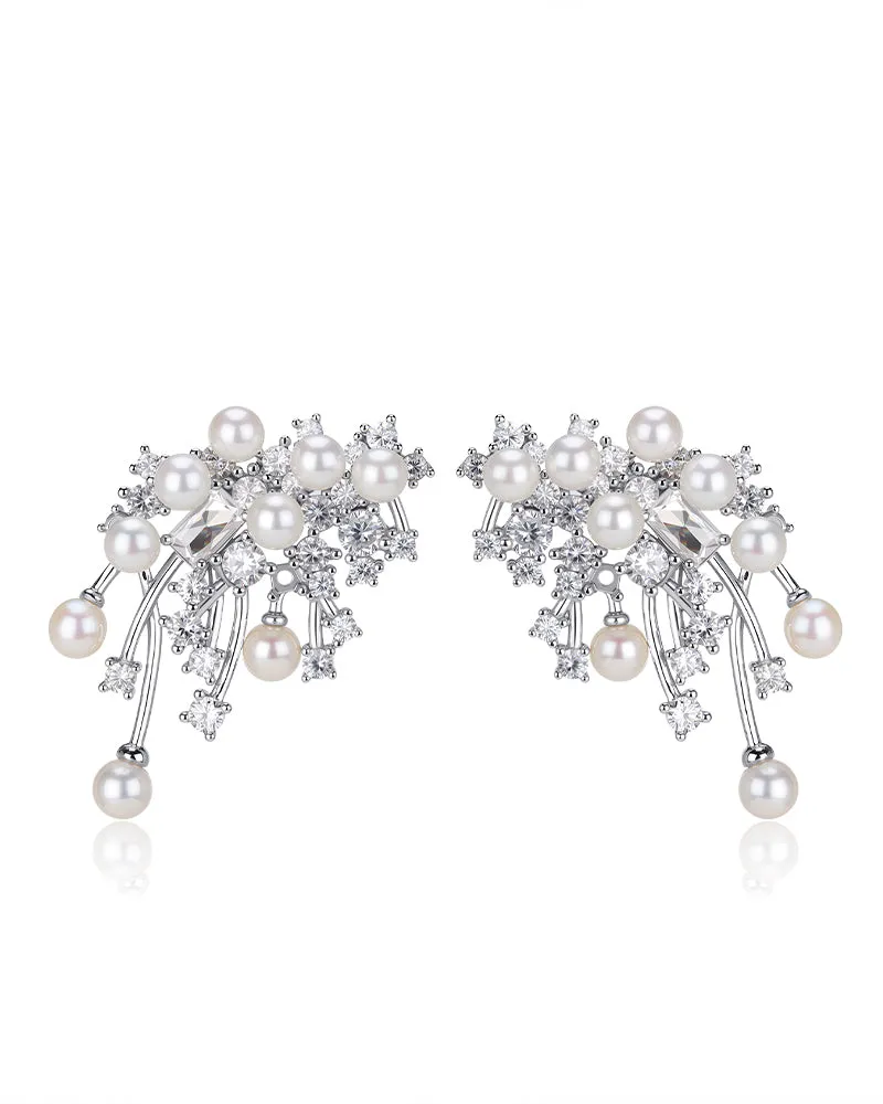 Dazzling Fireworks Pearl Stud Earrings