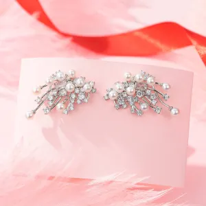 Dazzling Fireworks Pearl Stud Earrings