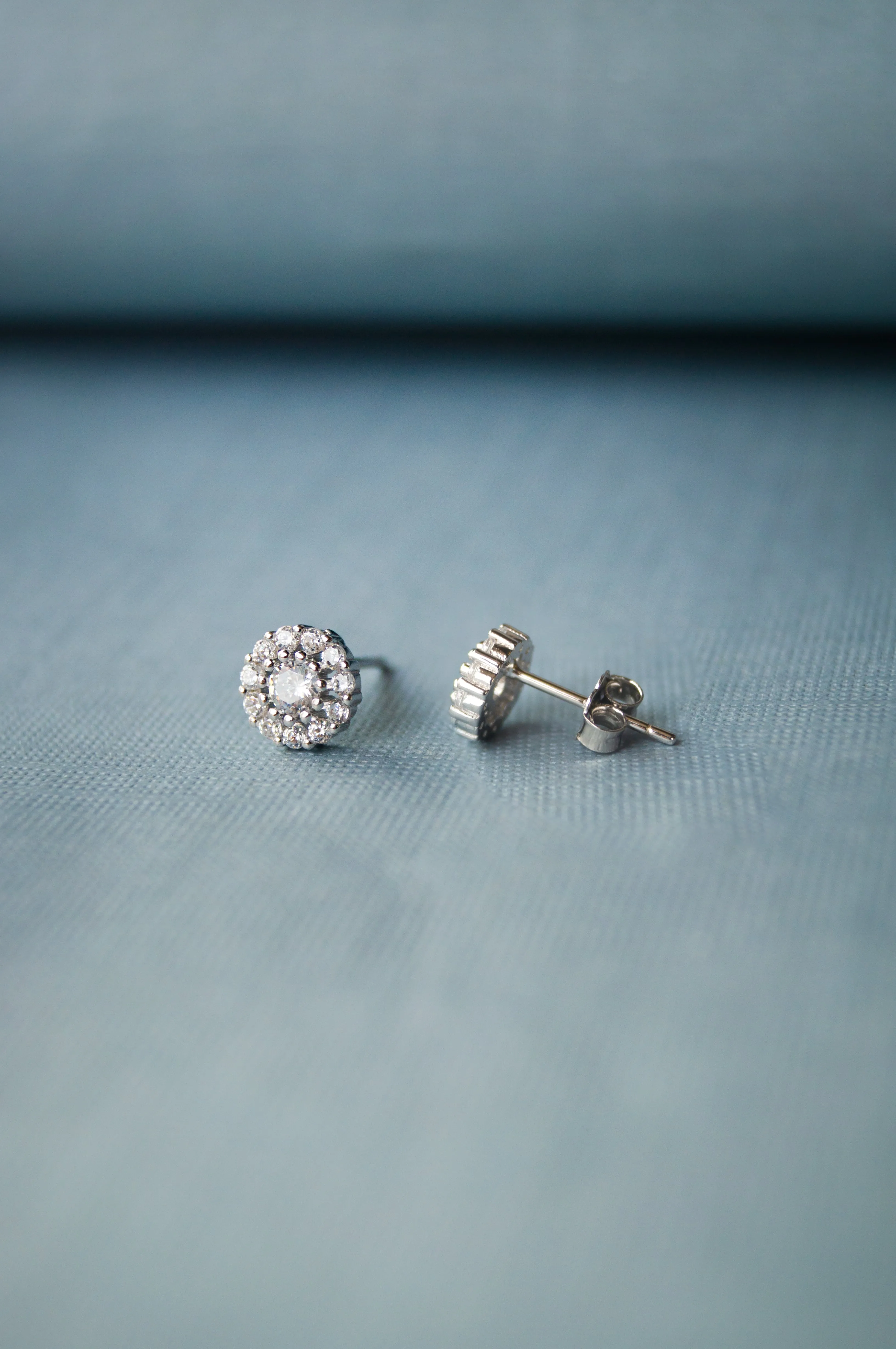 Dazzling Flower Rose Gold Plated Sterling Silver Earrings