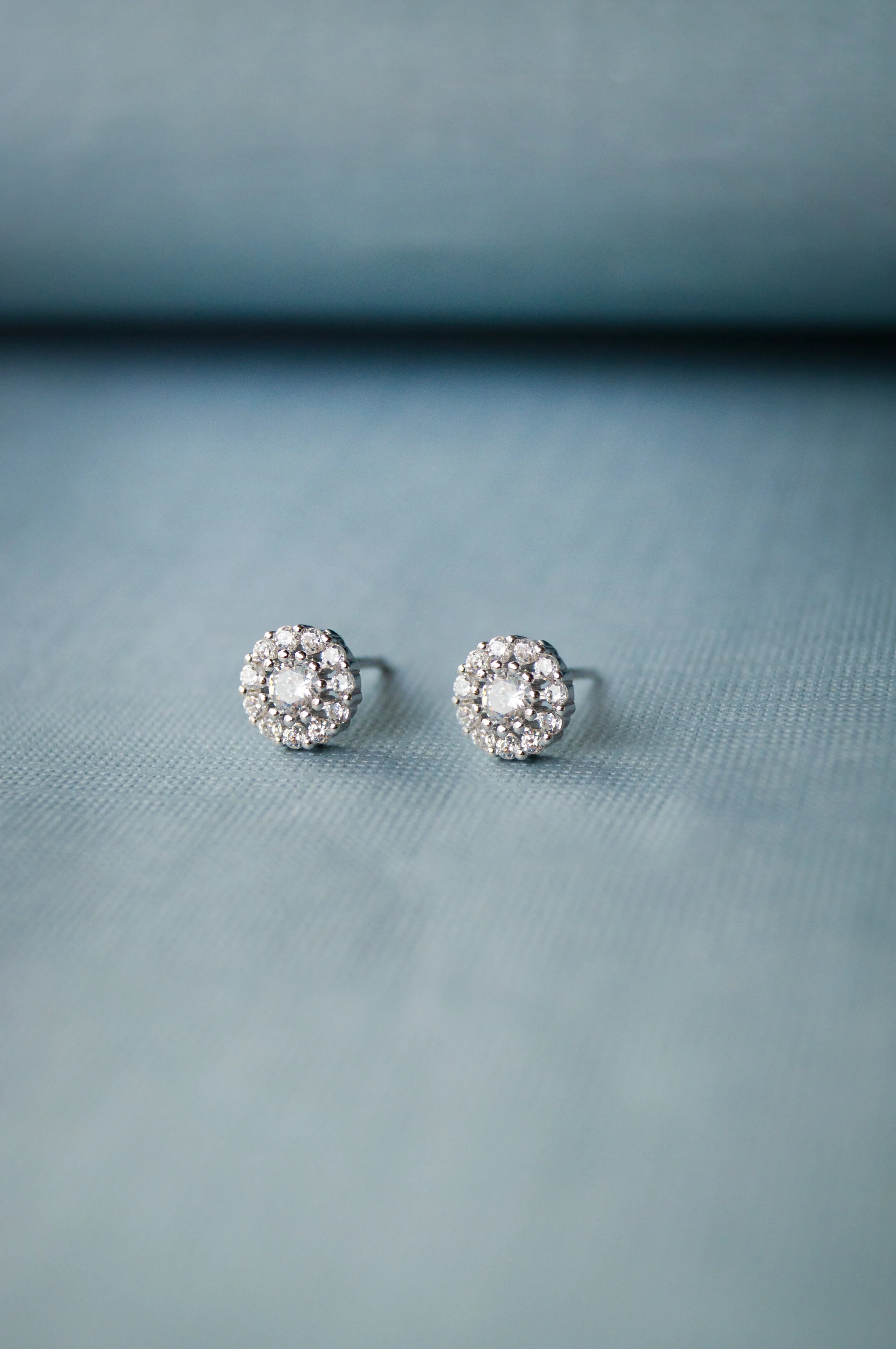 Dazzling Flower Rose Gold Plated Sterling Silver Earrings