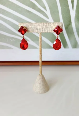 Dazzling Haze Earrings in Red