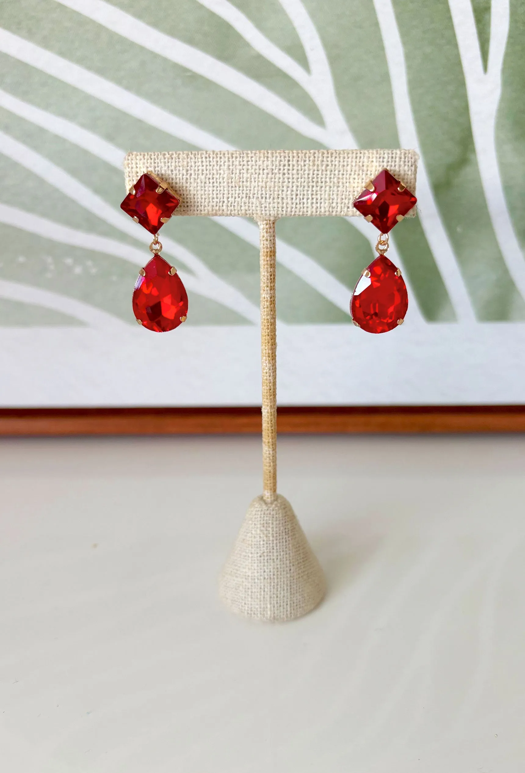 Dazzling Haze Earrings in Red