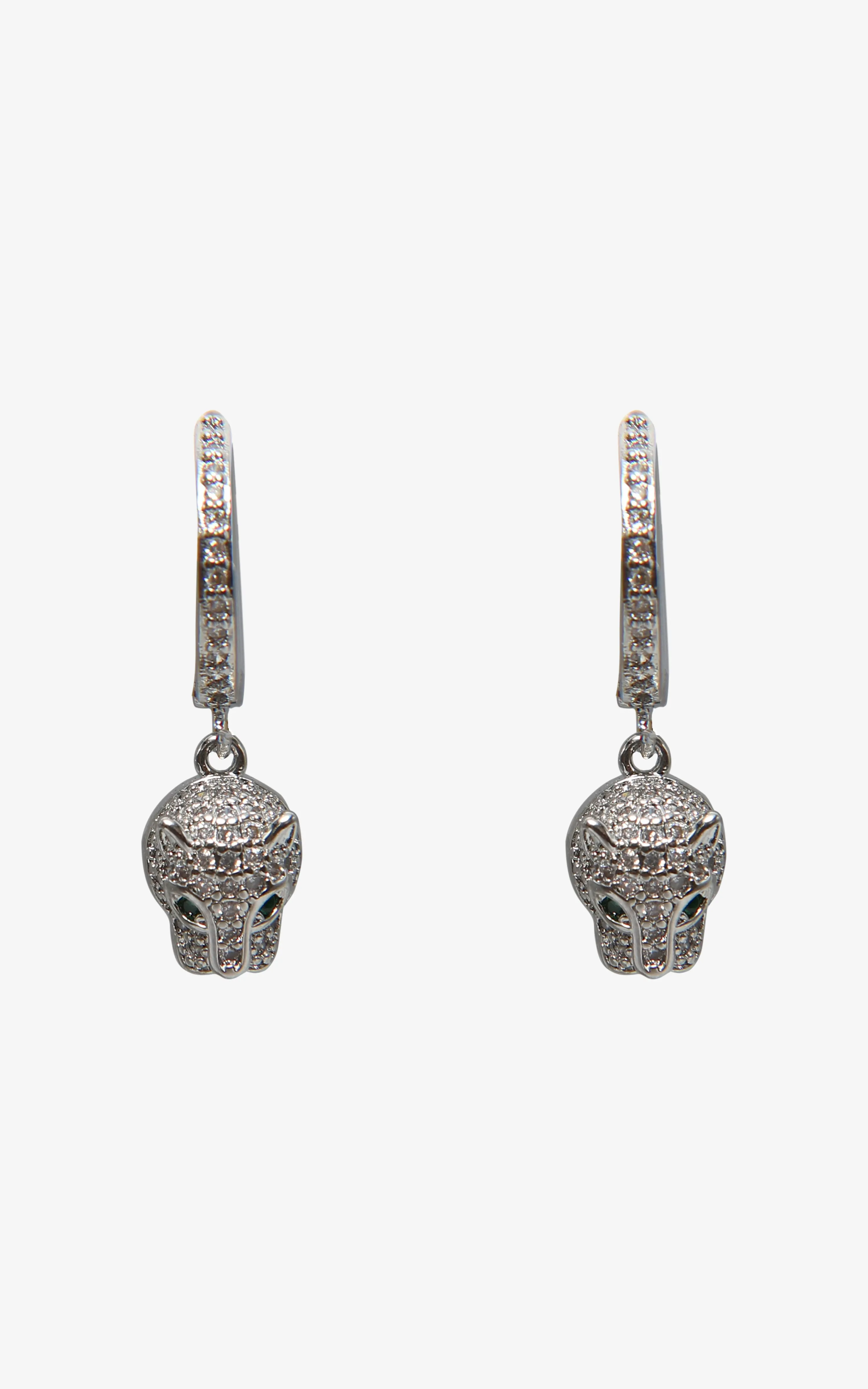 Dazzling Panther Huge Hoop Earrings