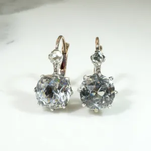 Dazzling Paste & Rose Cut Diamond French Earbobs