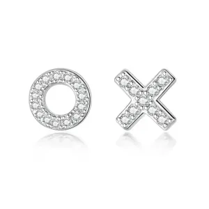 Dazzling Tiny Asymmetric Stud Earrings