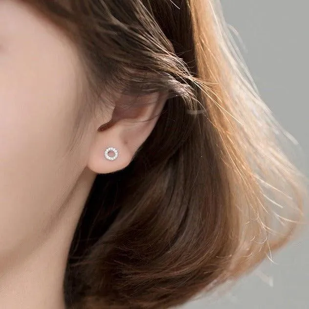 Dazzling Tiny Asymmetric Stud Earrings