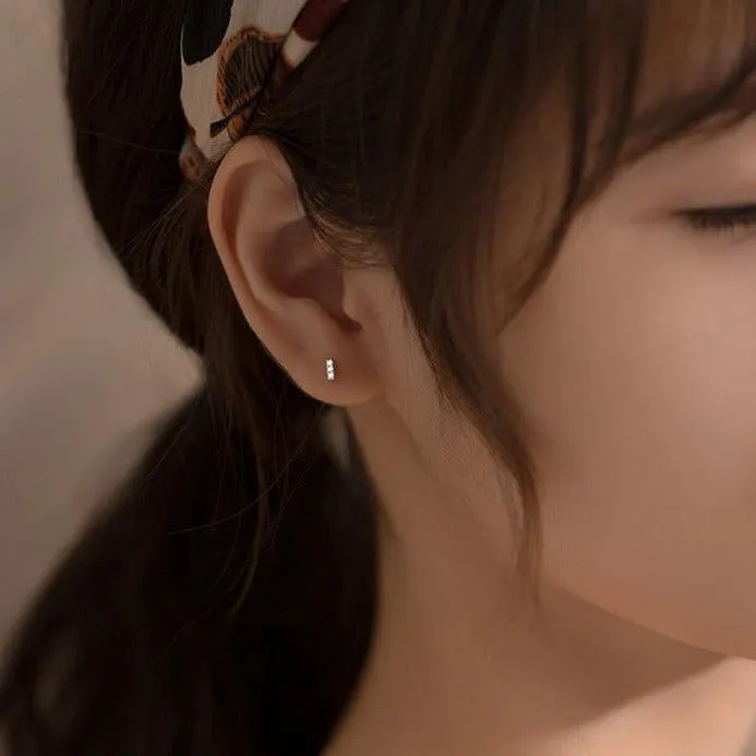 Dazzling Tiny Asymmetric Stud Earrings