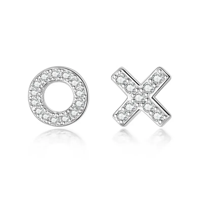 Dazzling Tiny Asymmetric Stud Earrings
