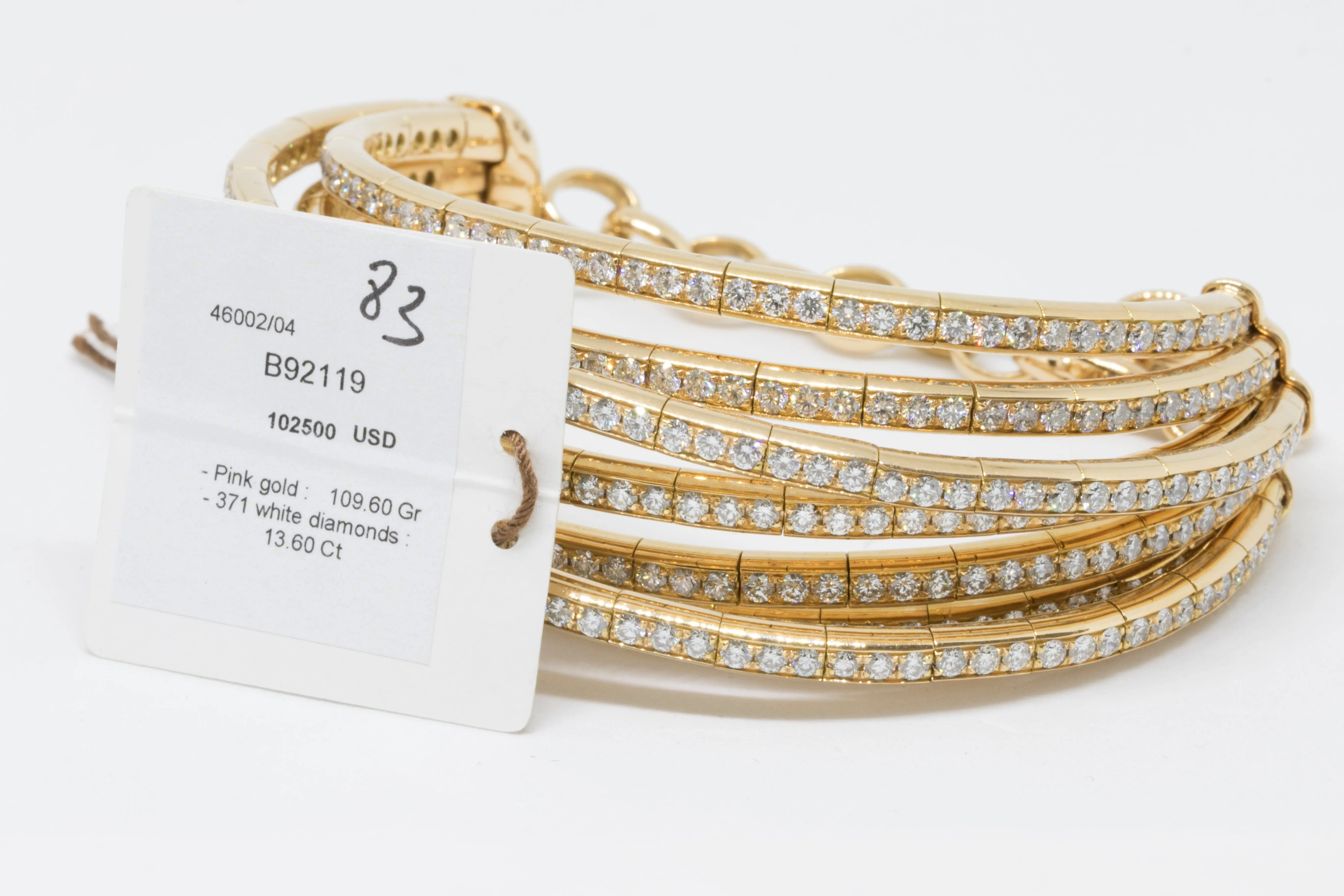 de GRISOGONO Allegra Rose Gold Diamond Bangle Bracelet
