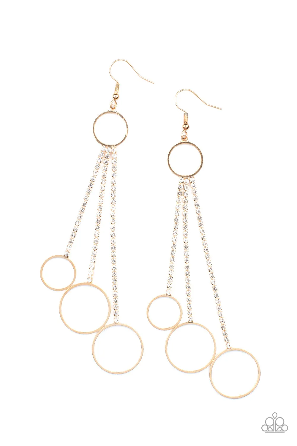 Demurely Dazzling - Gold Earring