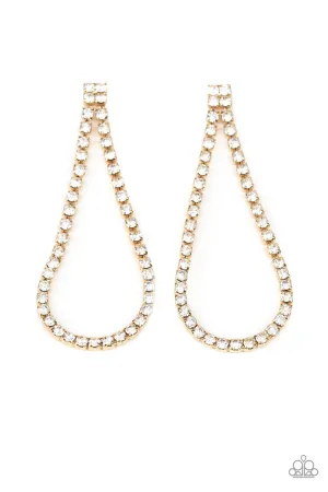 Diamond Drops Gold Paparazzi Earrings