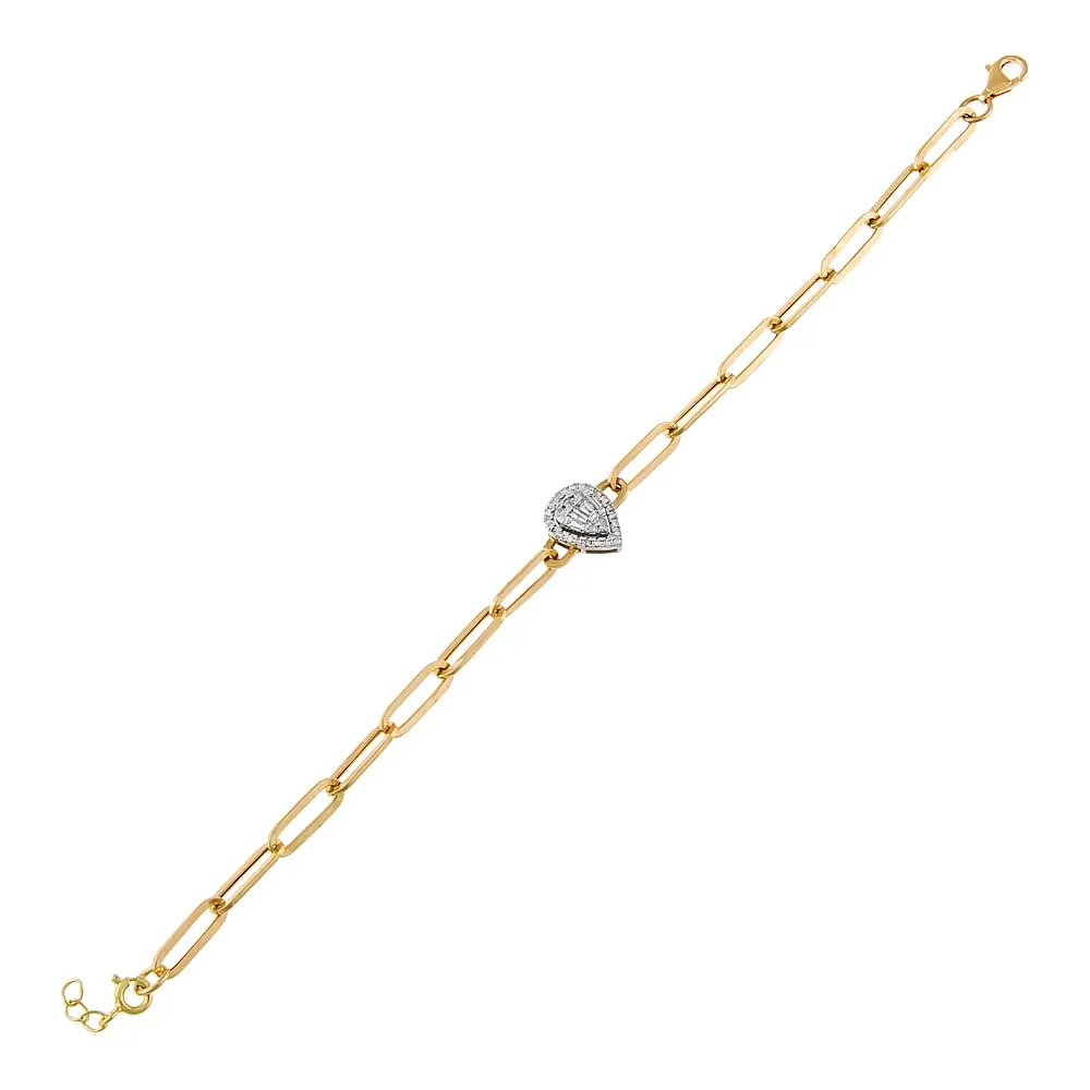 Diamond Illusion Paperclip Bracelet 14K
