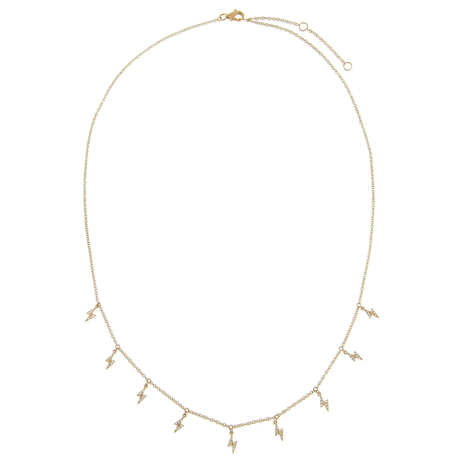 Diamond Multi Lightning Bolt Necklace 14K