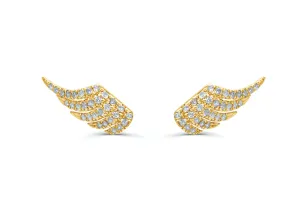 Earrings Wings 14k Yellow Gold & Diamonds