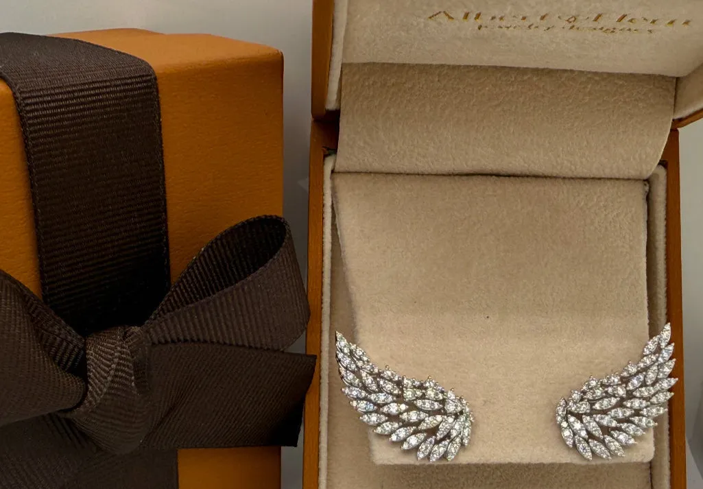 Earrings Wings 18kt White Gold Diamonds