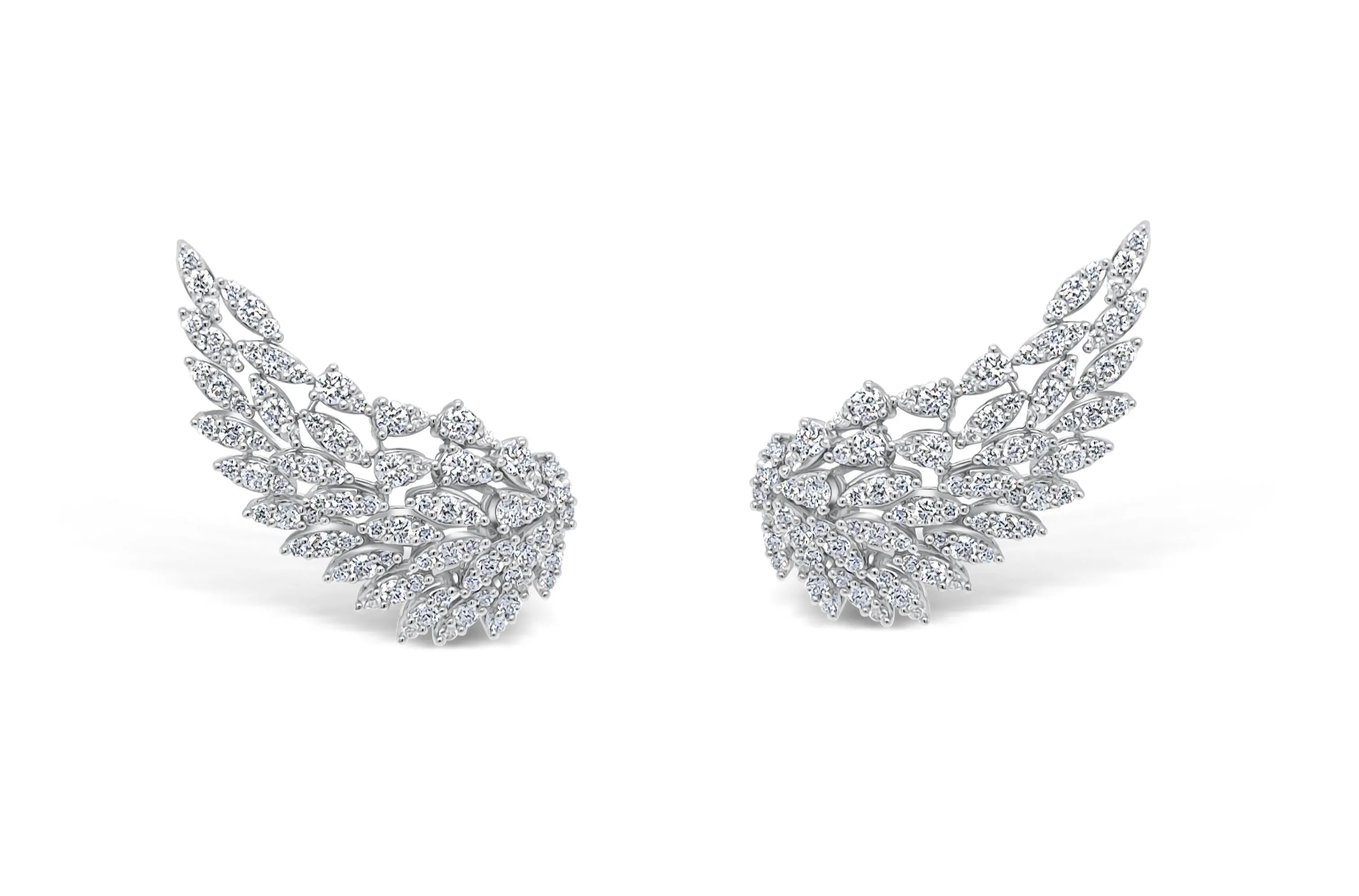 Earrings Wings 18kt White Gold Diamonds