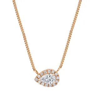 East-West Pear Cut Diamond Necklace